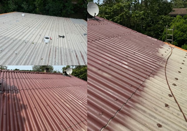 application de peinture de toit